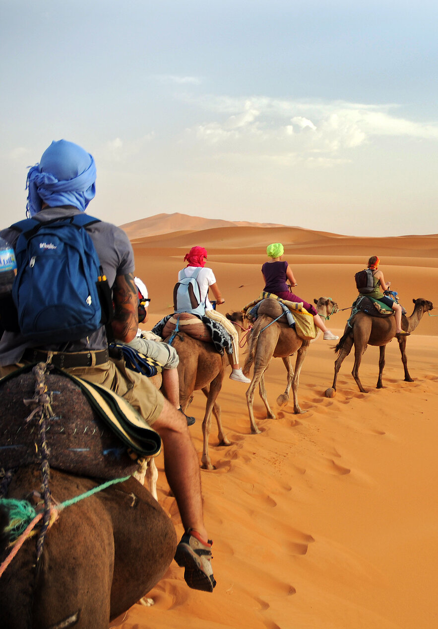 Descubra Marrocos, e explore o deserto do Saara montado num camelo em excursão com um guia da região
