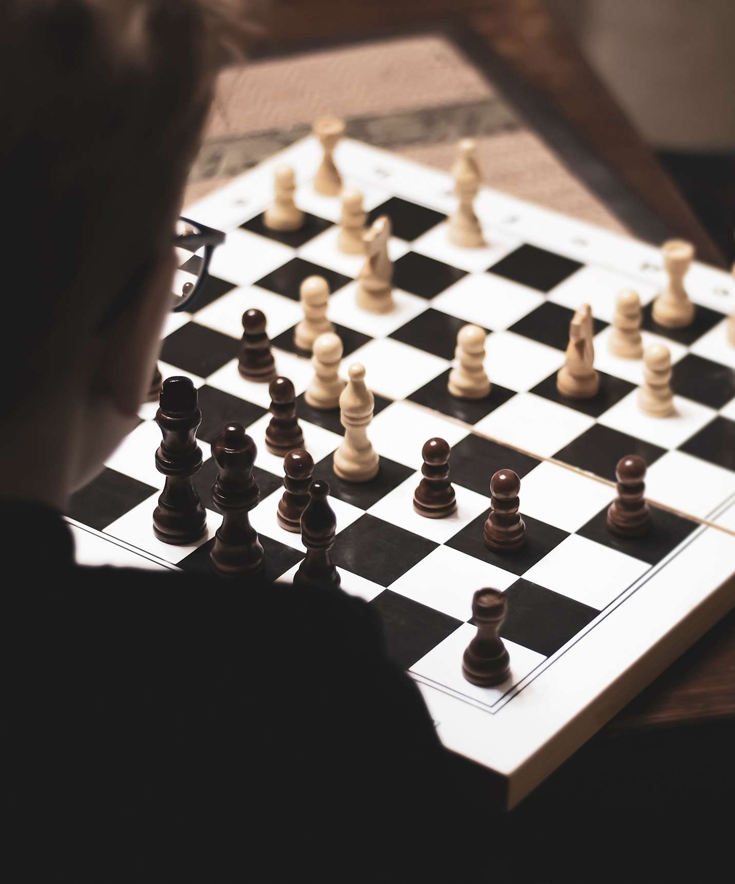 Tabuleiro de xadrez da sala de jogos do Pestana Vila Lido Madeira, um Hotel 5 Estrelas no Funchal Junto ao Mar