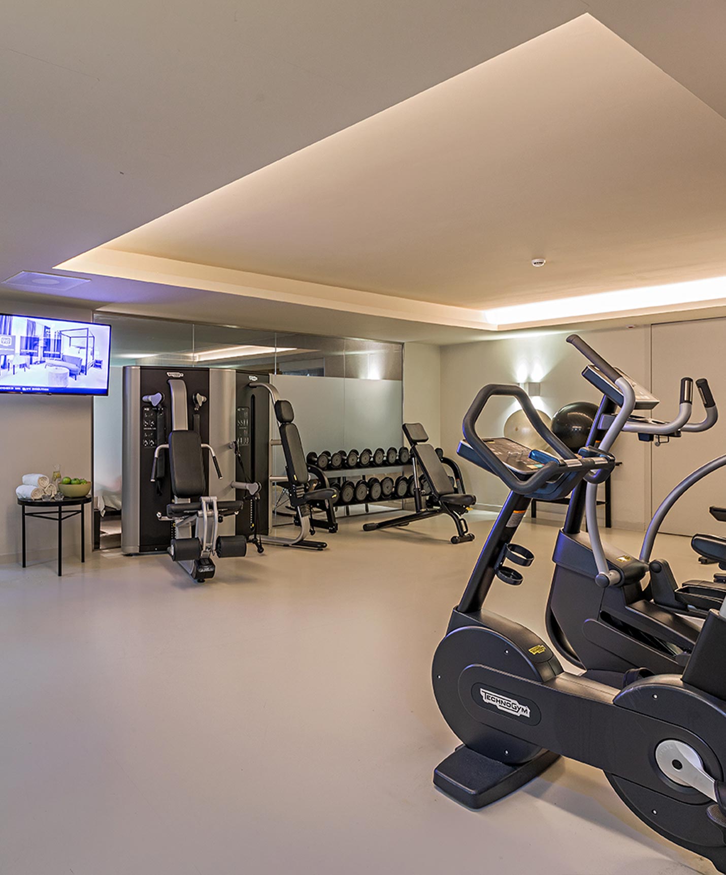 Ginásio do Pestana Amsterdam Riverside, Hotel 5 Estrelas em Amesterdão com bicicletas de exercício e pesos livres