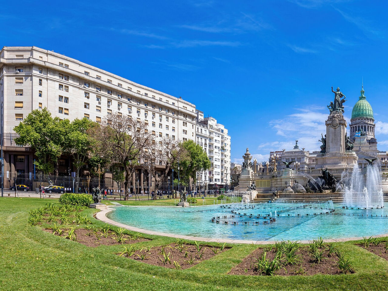 Het indrukwekkende Nationale Congres van Argentinië, gelegen op het Plaza del Congreso in Buenos Aires
