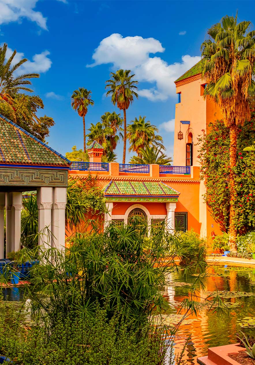 Jardin Majorelle created by Frenchman Jacques Majorelle is an oasis of tranquility and beauty with majorelle blue tones